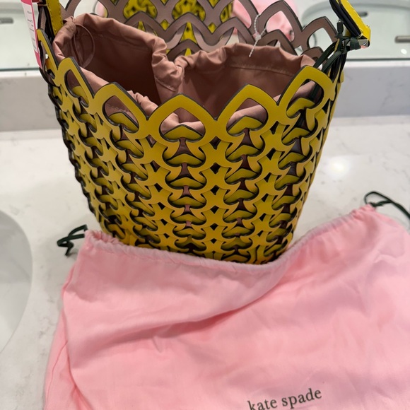 Kate Spade Woven Heart Bucket Bag - Yellow Large - Picture 6 of 11